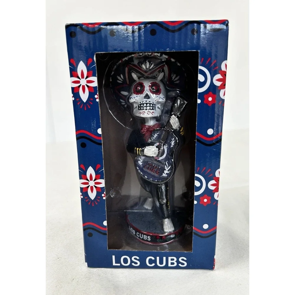 NIB Chicago Cubs Los Cubs MLB Baseball Multi-Color Sugar Skull Bobblehead